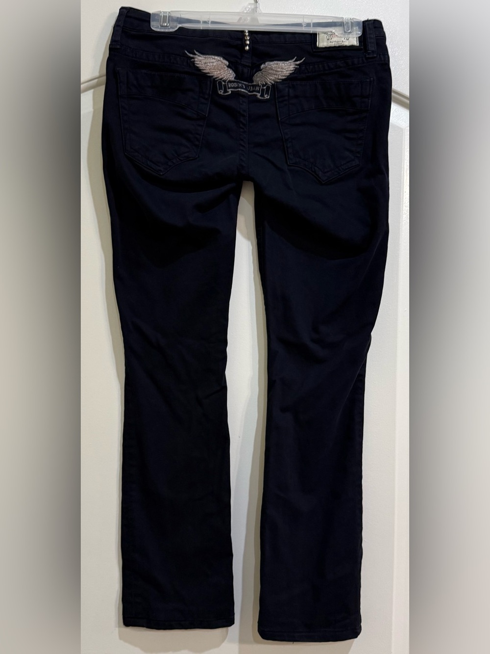 Robin's Jean Women's Skinny Jeans in Black with “golden wings’ Size 28